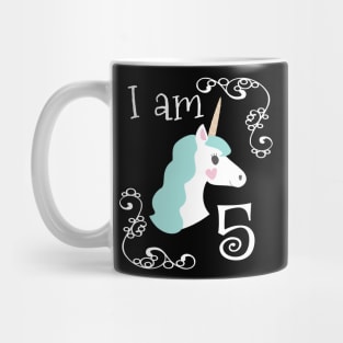 Unicorn 5th birthday Mug